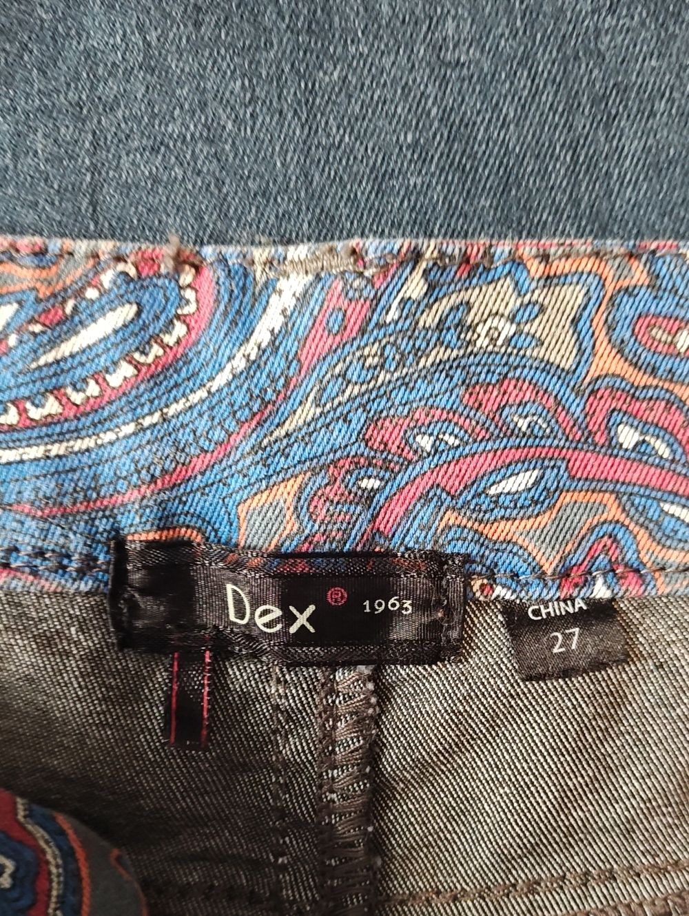 Dex Blue and Red Paisley Trim women’s
